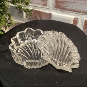 Solid Glass Crafted Jewelry, Rings or Other Items Trinket Dish with Glass Top